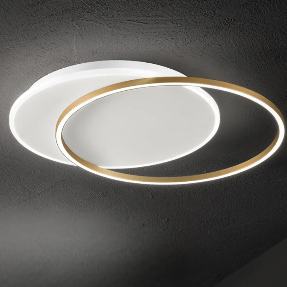 Plafoniere Moderne-Perenz Illuminazione Plafoniera obit led 43w 3000k bianco oro