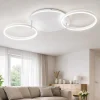 Plafoniere Moderne-Ondaluce Plafoniera sabe bianca due cerchi orientabili led 3000k dimmerabile