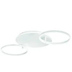 Plafoniere Moderne-Ondaluce Plafoniera sabe bianca due cerchi orientabili led 3000k dimmerabile