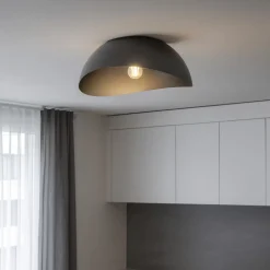Plafoniere Moderne-Selezionato da Mazzolaluce Plafoniera opi cupola 50cm semisfera nera moderna