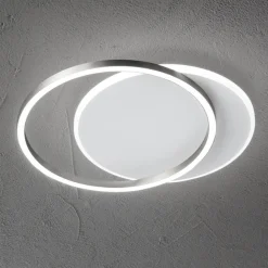 Plafoniere Moderne-Perenz Illuminazione Plafoniera orbit perenz led 43w 3000k bianco grigio tonda moderna