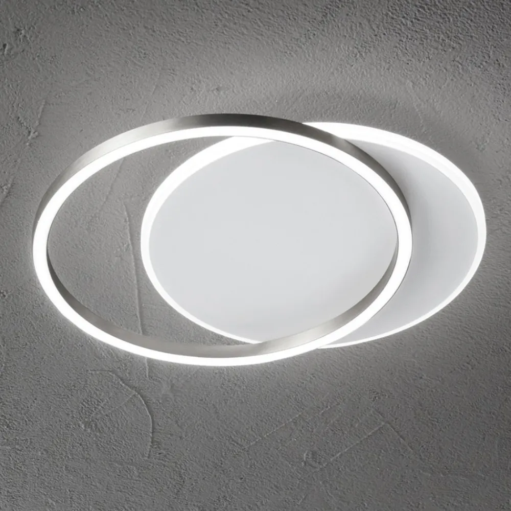 Plafoniere Moderne-Perenz Illuminazione Plafoniera orbit perenz led 43w 3000k bianco grigio tonda moderna