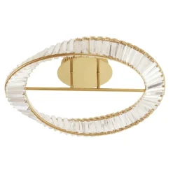 Plafoniere Moderne-Selezionato da Mazzolaluce Plafoniera oro con cristalli led 3500k per camera da letto