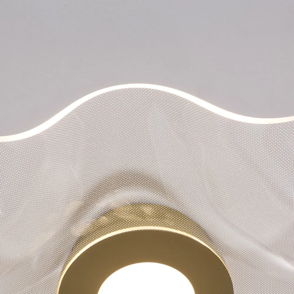 Plafoniere Moderne-Selezionato da Mazzolaluce Plafoniera oro design fazzoletto led 31w 3000k moderna