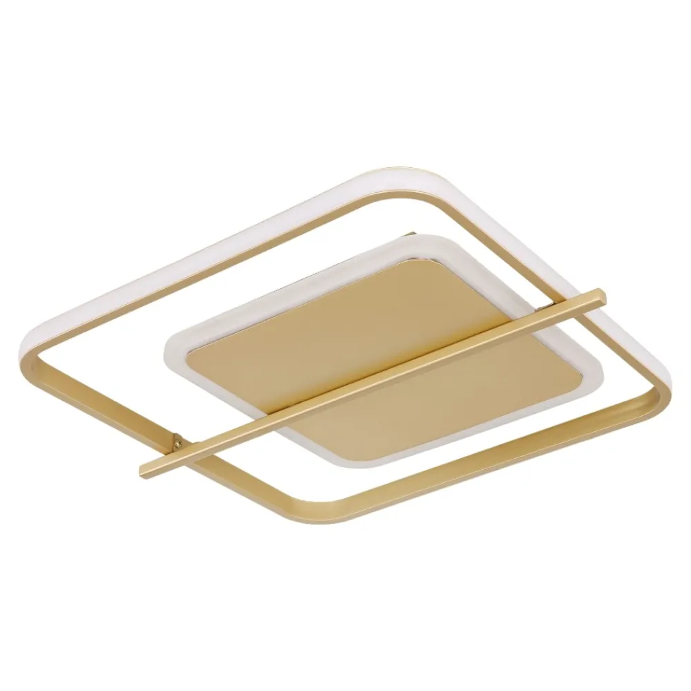 Plafoniere Moderne-Selezionato da Mazzolaluce Plafoniera oro design moderna led 3000k quadrata