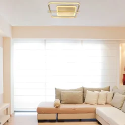 Plafoniere Moderne-Selezionato da Mazzolaluce Plafoniera oro design moderna led 3000k quadrata