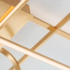Plafoniere Moderne-Selezionato da Mazzolaluce Plafoniera oro design per soggiorno moderno led 3000k dimmerabile