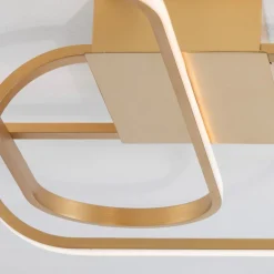 Plafoniere Moderne-Selezionato da Mazzolaluce Plafoniera oro design per soggiorno moderno led 3000k dimmerabile