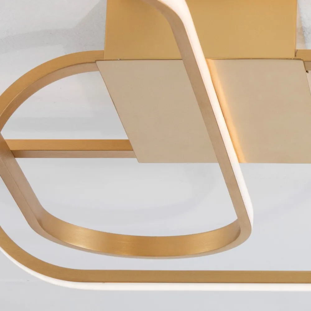 Plafoniere Moderne-Selezionato da Mazzolaluce Plafoniera oro design per soggiorno moderno led 3000k dimmerabile