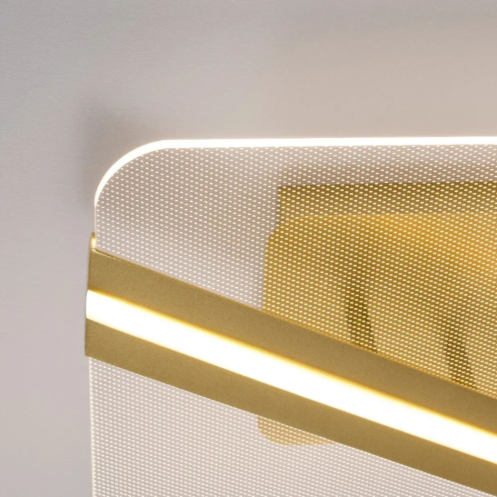 Plafoniere Moderne-Selezionato da Mazzolaluce Plafoniera oro led 3000k per soggiorno minimal