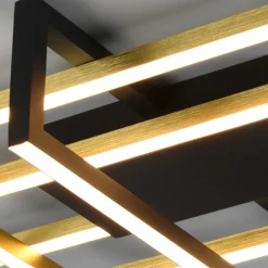 Plafoniere Moderne-Selezionato da Mazzolaluce Plafoniera oro led 34w 3000k dimmerabile moderna design per soggiorno