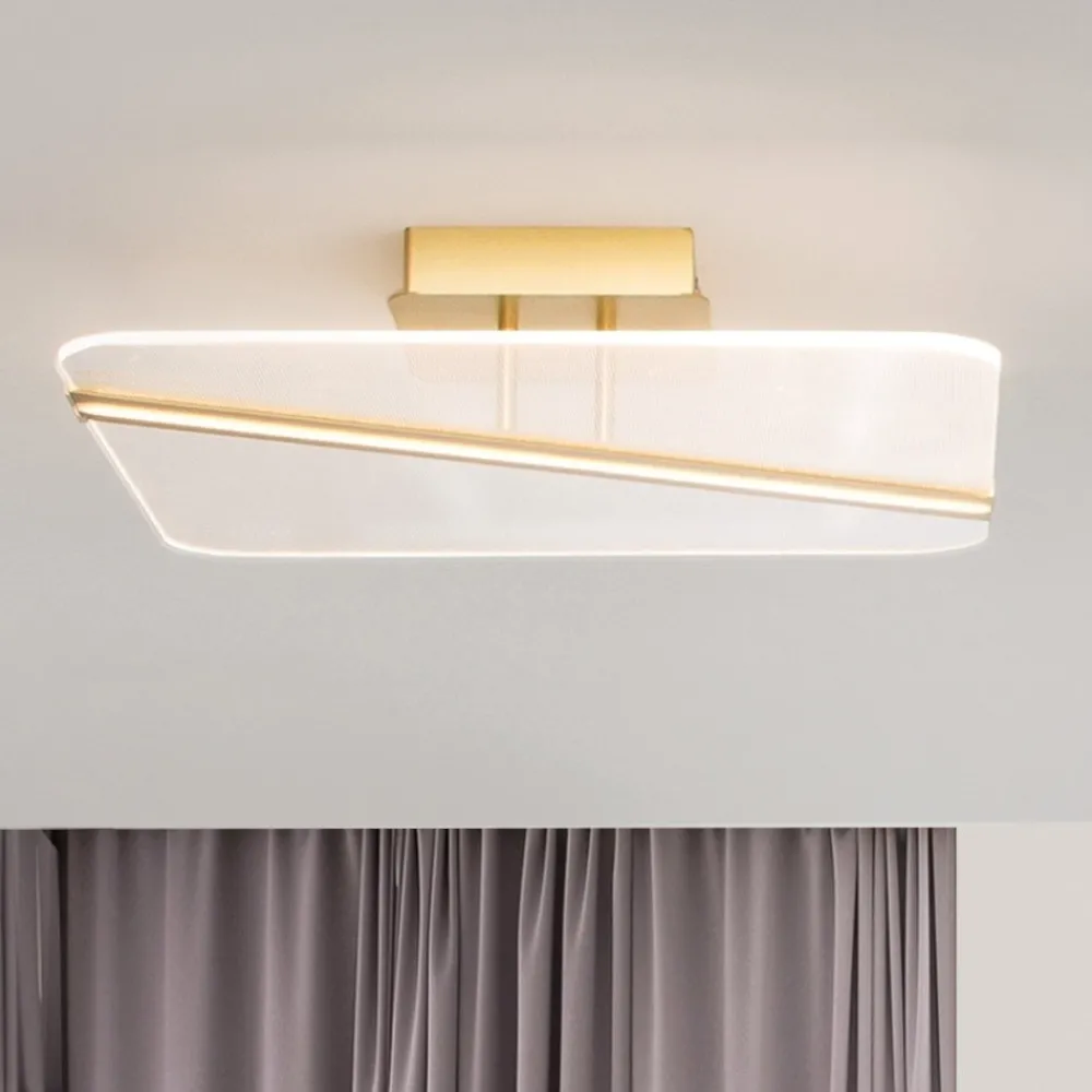 Plafoniere Moderne-Selezionato da Mazzolaluce Plafoniera oro led 33w 3000k per salotto contemporaneo