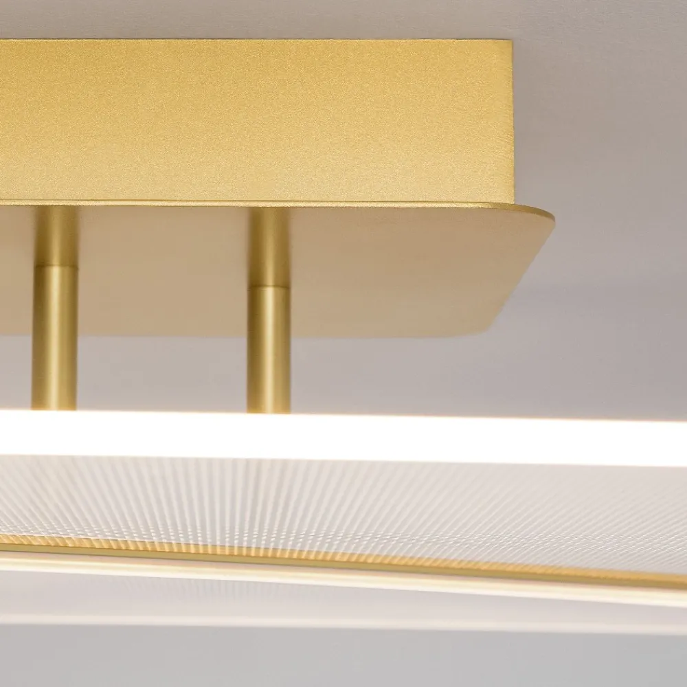 Plafoniere Moderne-Selezionato da Mazzolaluce Plafoniera oro led 33w 3000k per salotto contemporaneo