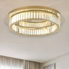 Plafoniere Moderne-Selezionato da Mazzolaluce Plafoniera oro rotonda di cristallo per salotto led 40w 3500k