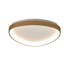 Plafoniere Moderne-Selezionato da Mazzolaluce Plafoniera oro sabbiato 42cm led 38w 2500lm tricolor dimm con telecomando