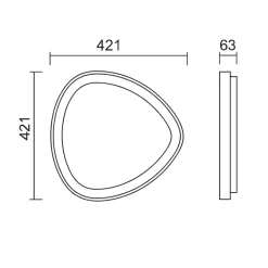 Plafoniere Moderne-Selezionato da Mazzolaluce Plafoniera oro sabbiato 42cm led 38w 2500lm tricolor dimm con telecomando