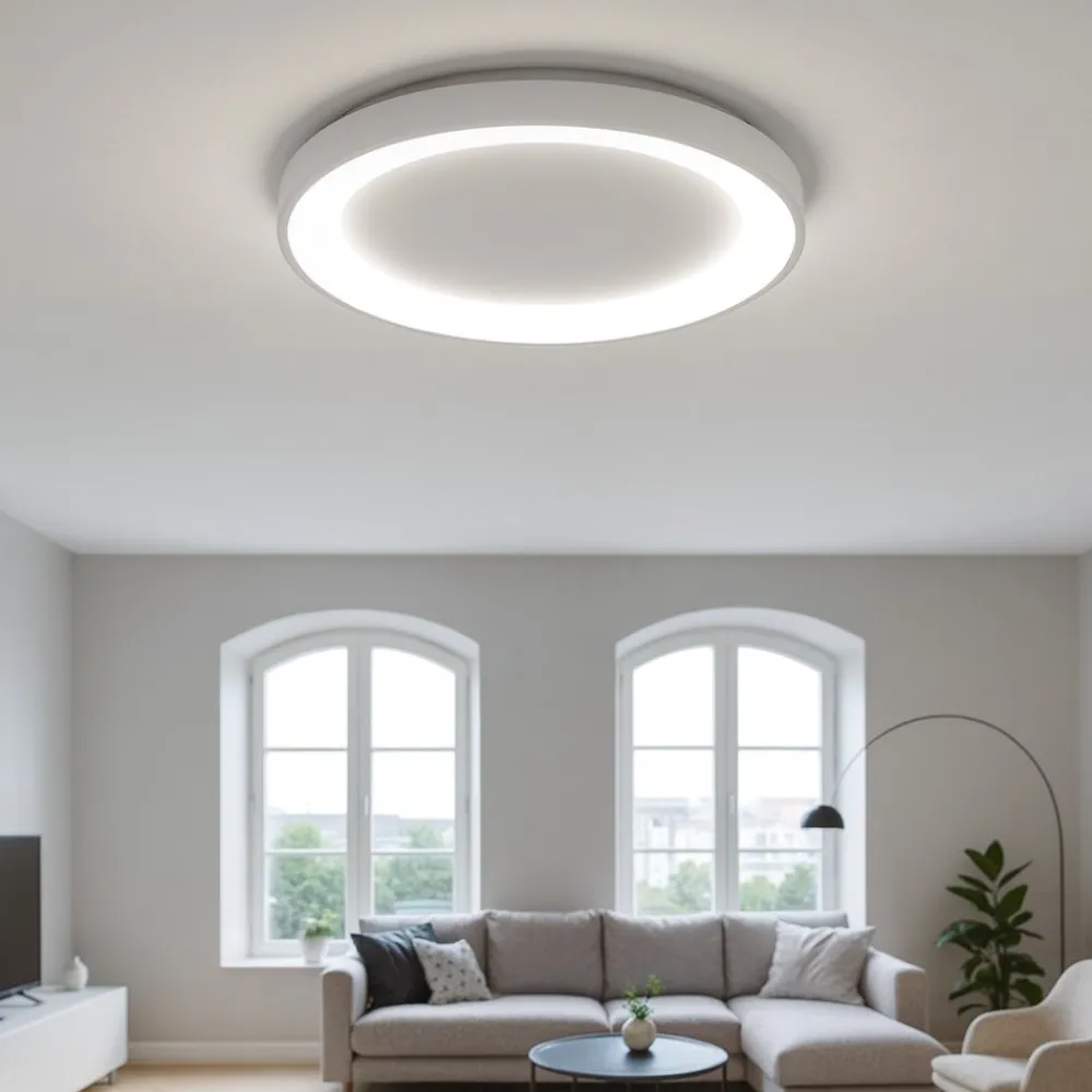 Plafoniere Moderne-Vivida International Plafoniera ovale bianca led 80w 3000k 4000k vivida lifering-r