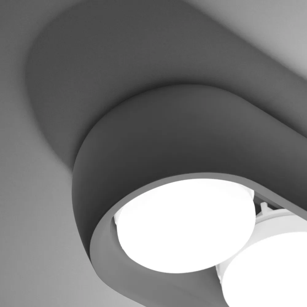 Plafoniere Moderne-Sforzin Illuminazione Plafoniera ovale da cucina sforzin mysia grigia