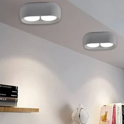 Plafoniere Moderne-Sforzin Illuminazione Plafoniera ovale da cucina sforzin mysia grigia