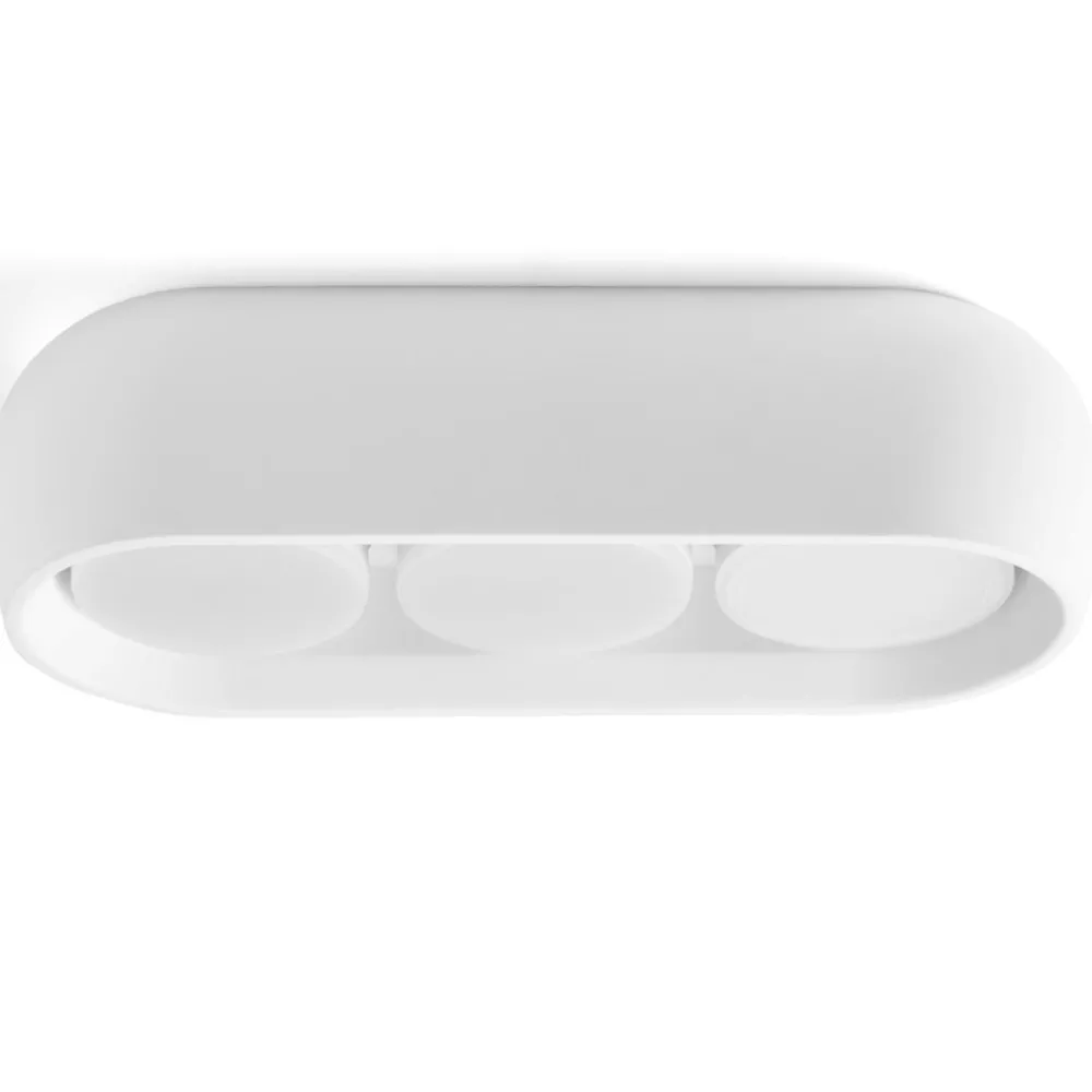 Plafoniere Moderne-Sforzin Illuminazione Plafoniera ovale moderna di gesso bianco sforzin mysia