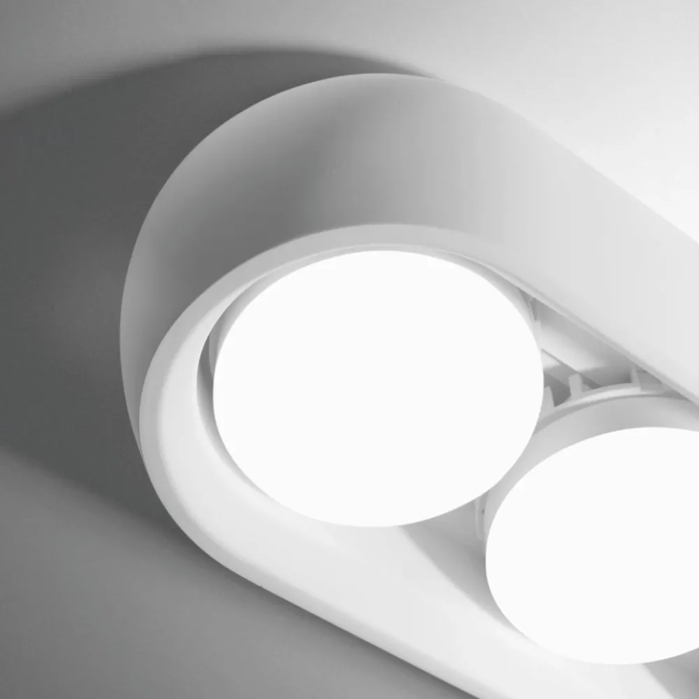 Plafoniere Moderne-Sforzin Illuminazione Plafoniera ovale moderna di gesso bianco sforzin mysia