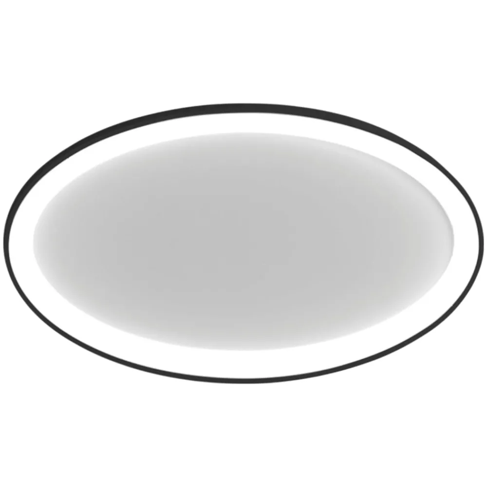 Plafoniere Moderne-Vivida International Plafoniera ovale nera led 40w 3000k 4000k dimmerabile vivida lifering