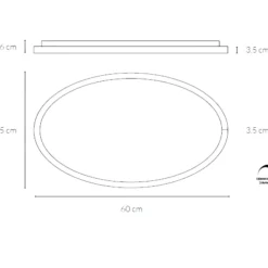 Plafoniere Moderne-Vivida International Plafoniera ovale nera led 40w 3000k 4000k dimmerabile vivida lifering