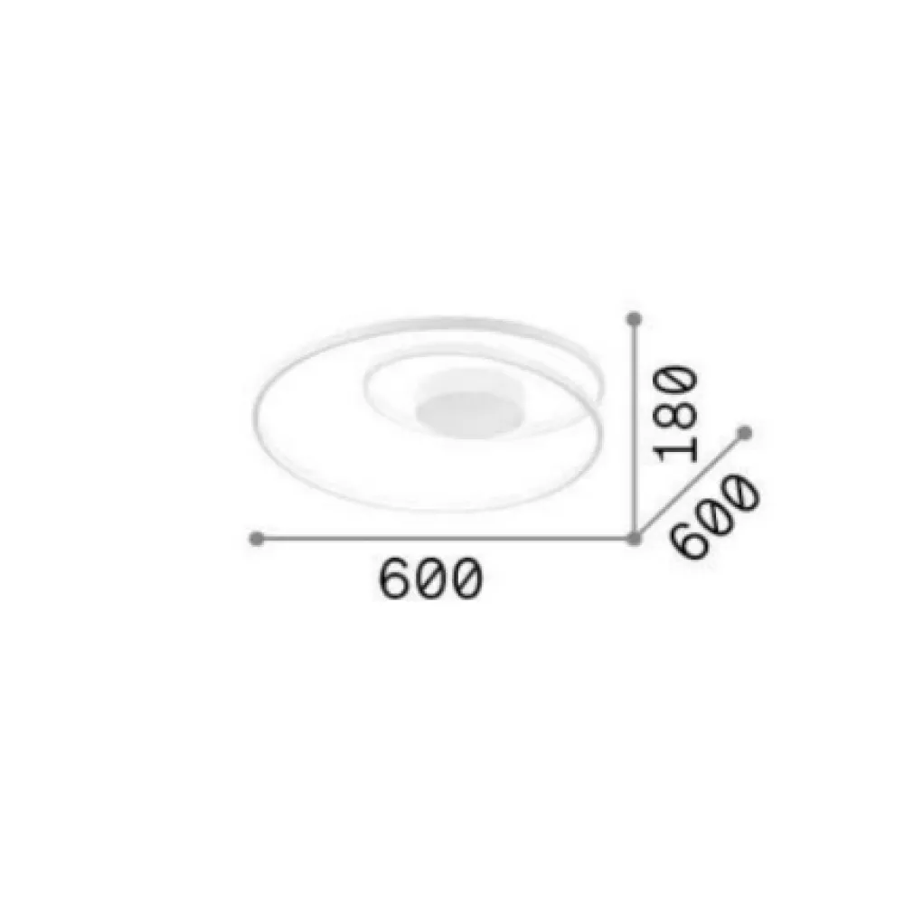 Plafoniere Moderne-Ideal Lux Plafoniera oz pl on-off nero led 48w 3000k design moderna