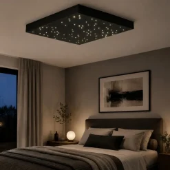 Plafoniere Moderne-Selezionato da Mazzolaluce Plafoniera pannello led cielo stellato nero 30x30