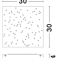 Plafoniere Moderne-Selezionato da Mazzolaluce Plafoniera pannello led cielo stellato nero 30x30