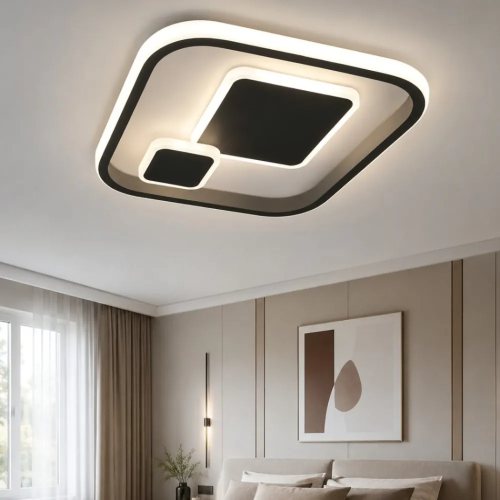 Plafoniere Moderne-Vivida International Plafoniera per camera da letto vivida roile quadrata led 3000k 4000k antracite