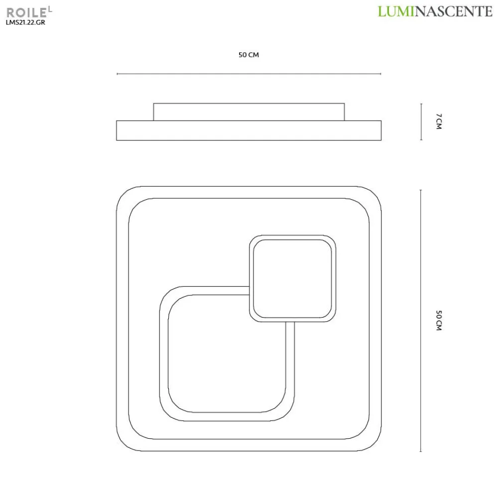 Plafoniere Moderne-Vivida International Plafoniera per camera da letto vivida roile quadrata led 3000k 4000k antracite