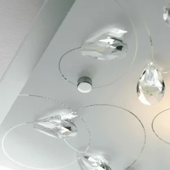 Plafoniere Moderne-Selezionato da Mazzolaluce Plafoniera per camera da letto quadrata 40cm di vetro in cristallo