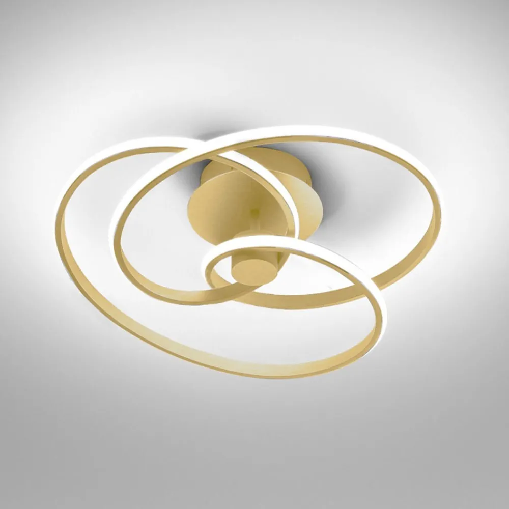 Plafoniere Moderne-Gea Luce Plafoniera per camera da letto diva oro led 40w 3000k