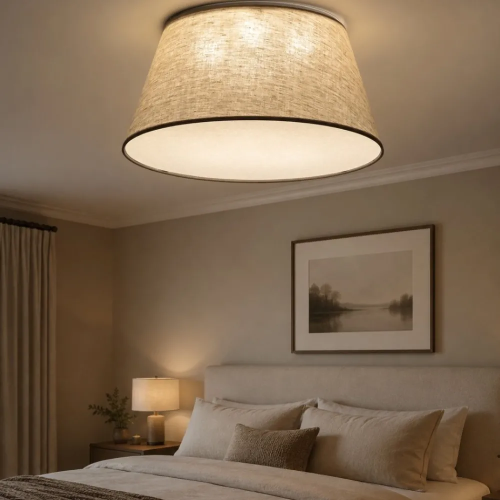Plafoniere Moderne-Selezionato da Mazzolaluce Plafoniera per camera da letto cono di tessuto da soffitto