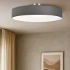 Plafoniere Moderne-Selezionato da Mazzolaluce Plafoniera per camera da letto cilindro grigio di tessuto