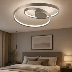 Plafoniere Moderne-Perenz Illuminazione Plafoniera per camera da letto led cct spazzolato ritmo grigio perenz