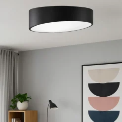 Plafoniere Moderne-Selezionato da Mazzolaluce Plafoniera per camera da letto nera moderna tonda