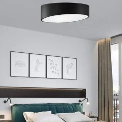 Plafoniere Moderne-Selezionato da Mazzolaluce Plafoniera per camera da letto nera moderna tonda