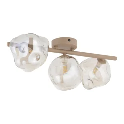 Plafoniere Moderne-Selezionato da Mazzolaluce Plafoniera per camera da letto design moderna tortora vetri sfere cognac
