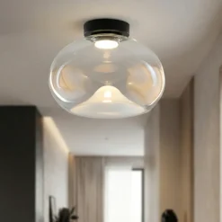 Plafoniere Moderne-Fabas Luce Plafoniera per camera da letto di vetro trasparente brena
