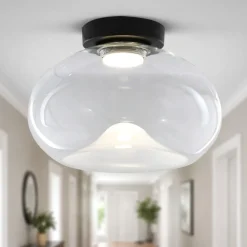Plafoniere Moderne-Fabas Luce Plafoniera per camera da letto di vetro trasparente brena
