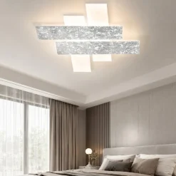Plafoniere Moderne-Gea Luce Plafoniera per camera da letto lara bianco argento