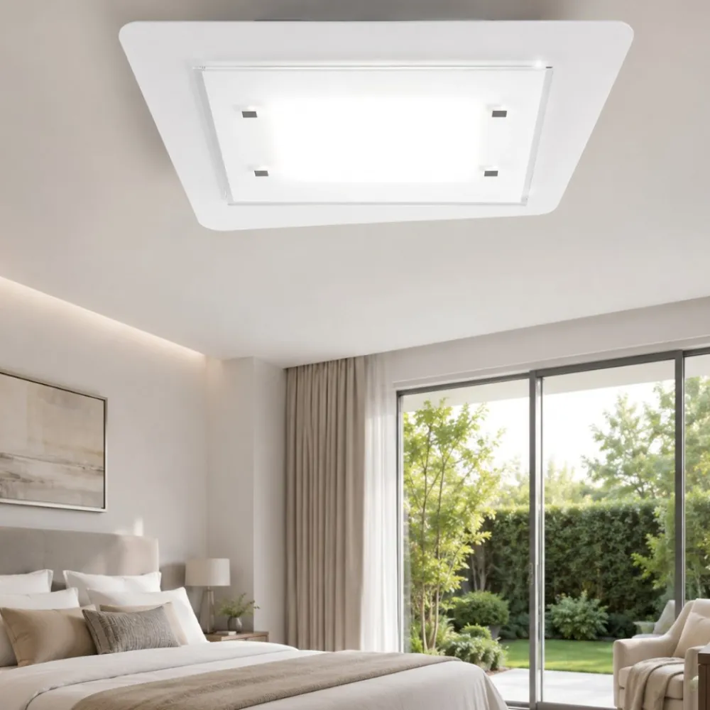 Plafoniere Moderne-Top Light Plafoniera per camera da letto bianca rettangolare unusual toplight