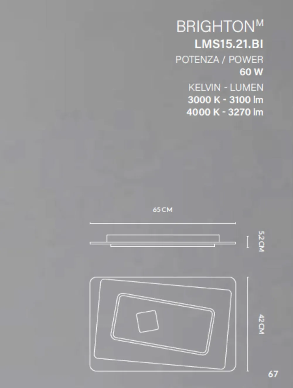 Plafoniere Moderne-Vivida International Plafoniera per camera da letto vivida brighton moderna led 60w
