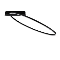 Plafoniere Moderne-Selezionato da Mazzolaluce Plafoniera per camera da letto kiki nera cerchio led 3000k dimmerabile