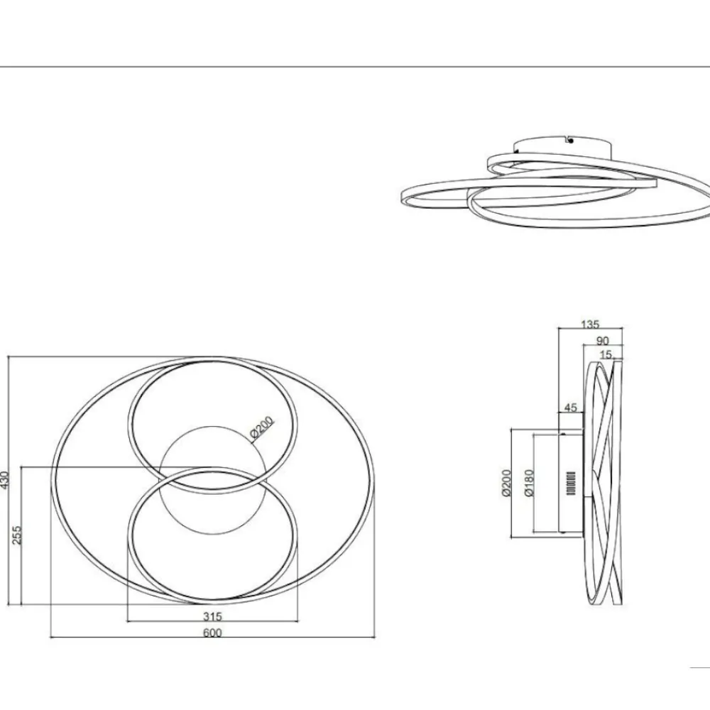 Plafoniere Moderne-Selezionato da Mazzolaluce Plafoniera per camera da letto moderna led 3000k dimmerabile bianca