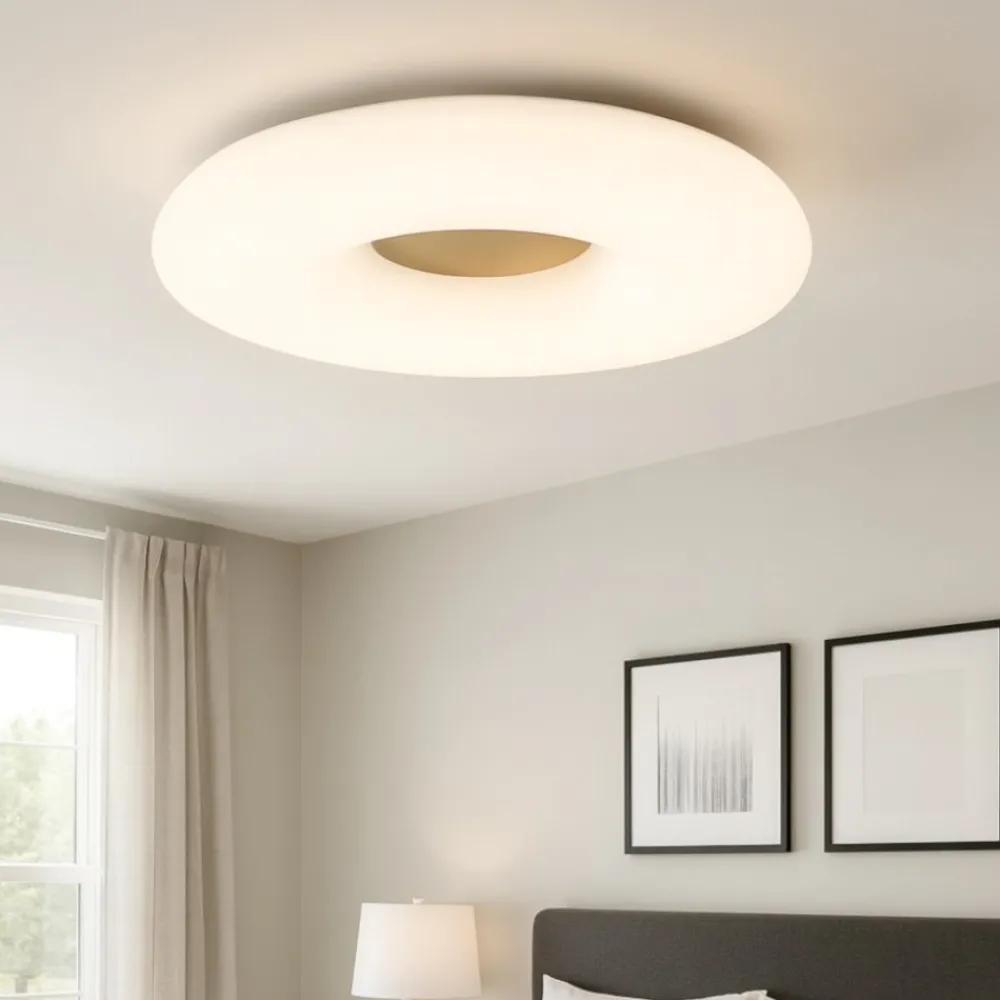 Plafoniere Moderne-Ondaluce Plafoniera per camera da letto rotonda vetro bianco nero tortora pl dodi