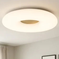 Plafoniere Moderne-Ondaluce Plafoniera per camera da letto rotonda vetro bianco nero tortora pl dodi