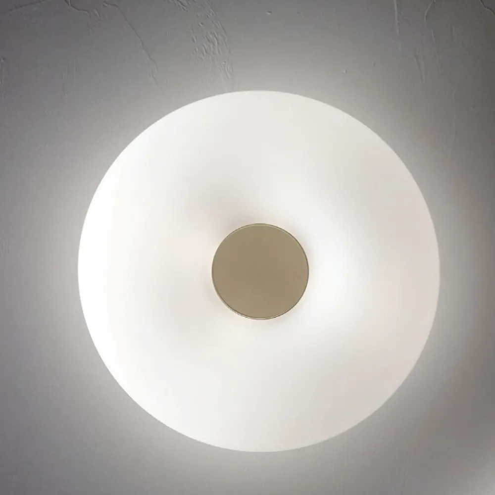 Plafoniere Moderne-Ondaluce Plafoniera per camera da letto rotonda vetro bianco nero tortora pl dodi
